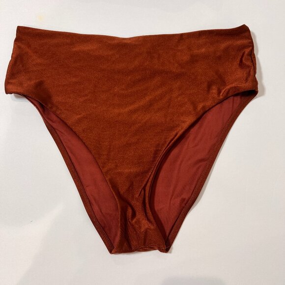 Chelsea & Violet Bronze High Waisted 2 Piece Swimsuit Size XL - Picture 4 of 5